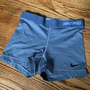 Grey Nike Pro Spandex Shorts